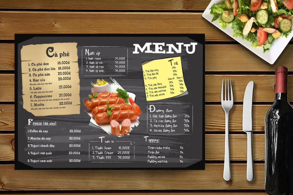 Dịch vụ in ấn menu tại Vĩnh Long