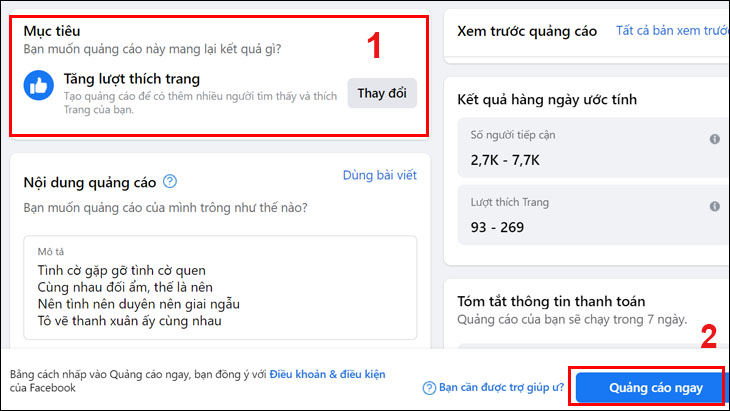 Tạo tài khoản Quảng cáo Facebook