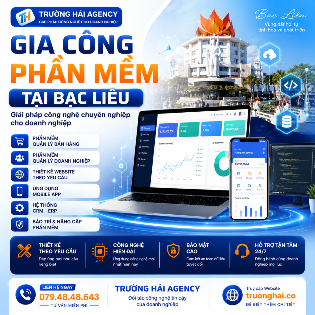 Gia công phần mềm tại Bạc Liêu